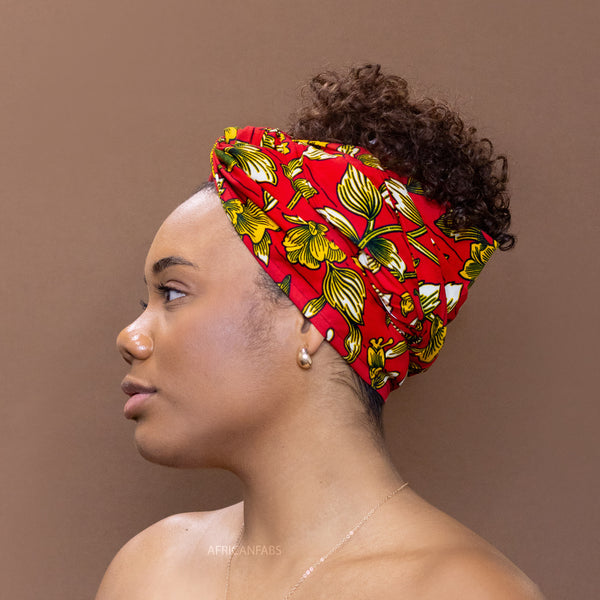 African Rojo Amarillo flowers / headwrap