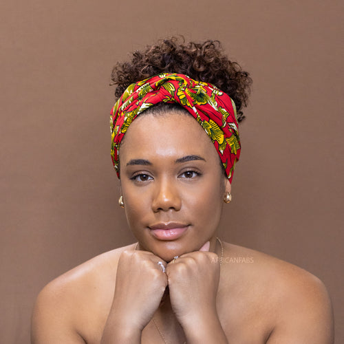 African Rojo Amarillo flowers / headwrap