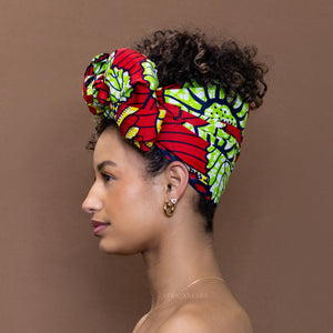 Pañuelo africano - Flores rojas
