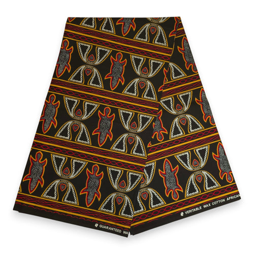 Pañuelo africano -  Negro Rojo Toghu Cameroon