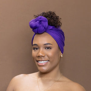 Pañuelo africano Morado - Turbante de tejido elástico