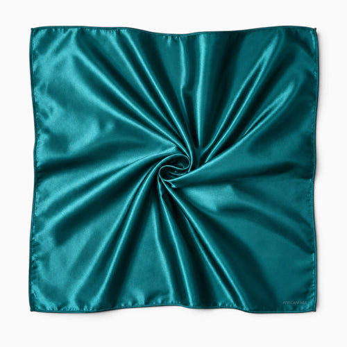 Pañuelo Cuadrado de Satén Verde azulado / Bandana / Pañuelo para la Cabeza 90 x 90 cm