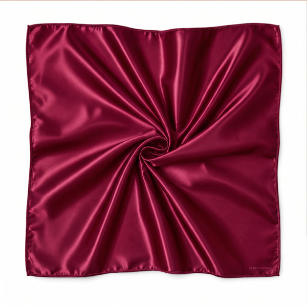 Pañuelo Cuadrado de Satén Rojo / Bandana / Pañuelo para la Cabeza 90 x 90 cm