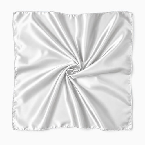 Pañuelo Cuadrado de Satén Blanco / Bandana / Pañuelo para la Cabeza 90 x 90 cm