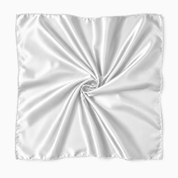 Pañuelo Cuadrado de Satén Blanco / Bandana / Pañuelo para la Cabeza 90 x 90 cm