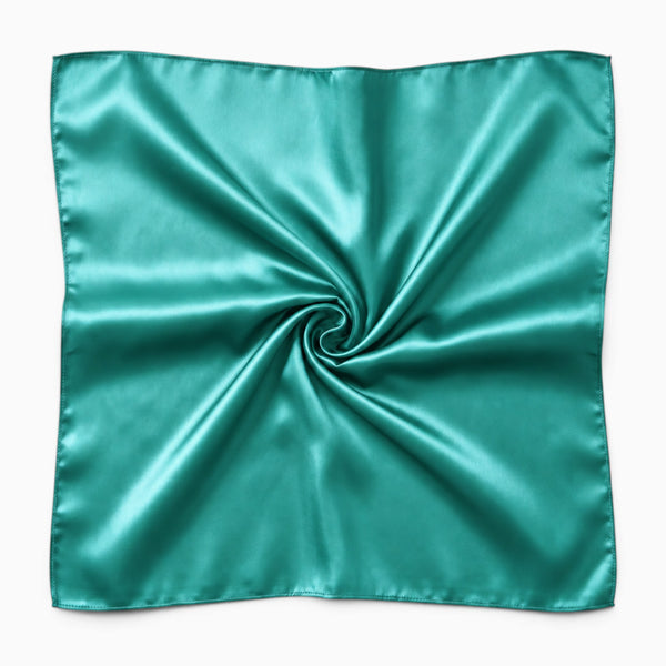Pañuelo Cuadrado de Satén Turquesa / Bandana / Pañuelo para la Cabeza 90 x 90 cm
