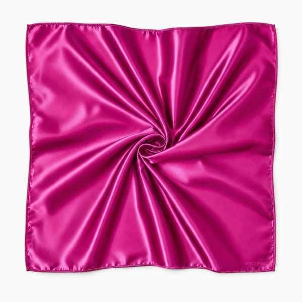 Pañuelo Cuadrado de Satén Rosa Fuchsia / Bandana / Pañuelo para la Cabeza 90 x 90 cm