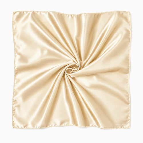 Pañuelo Cuadrado de Satén Beige Ivory / Bandana / Pañuelo para la Cabeza 90 x 90 cm