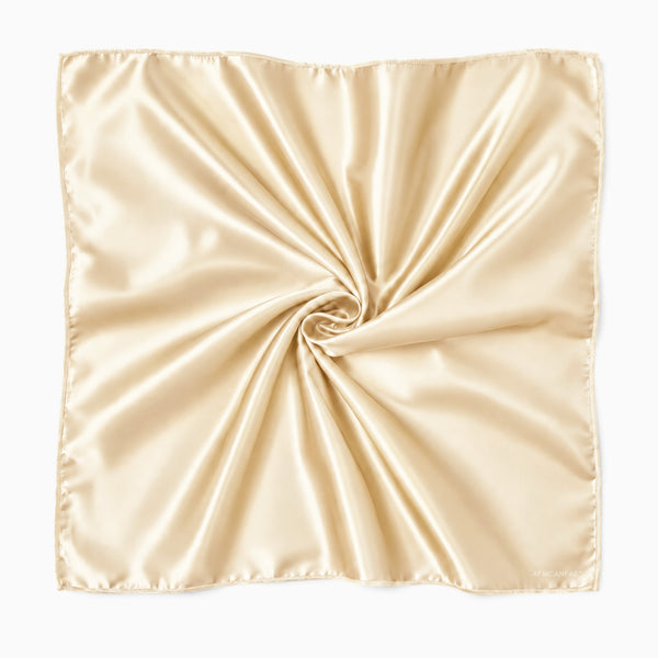 Pañuelo Cuadrado de Satén Beige Ivory / Bandana / Pañuelo para la Cabeza 90 x 90 cm