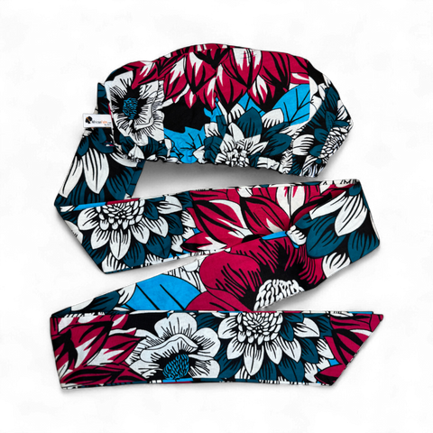 Easy headwrap - Gorro de pelo con forro satinado - Rosa & Teal Flores