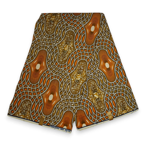 Tela estampada Wax africana - Color mostaza