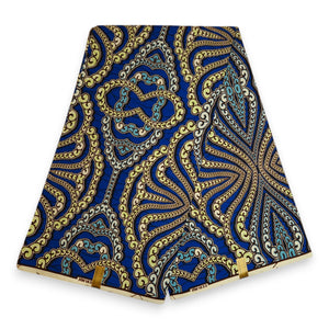 Tela estampada Wax africana - Azul Patterns