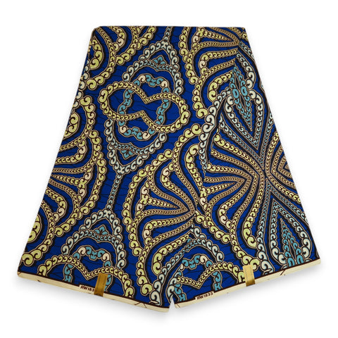 Tela estampada Wax africana - Azul Patterns