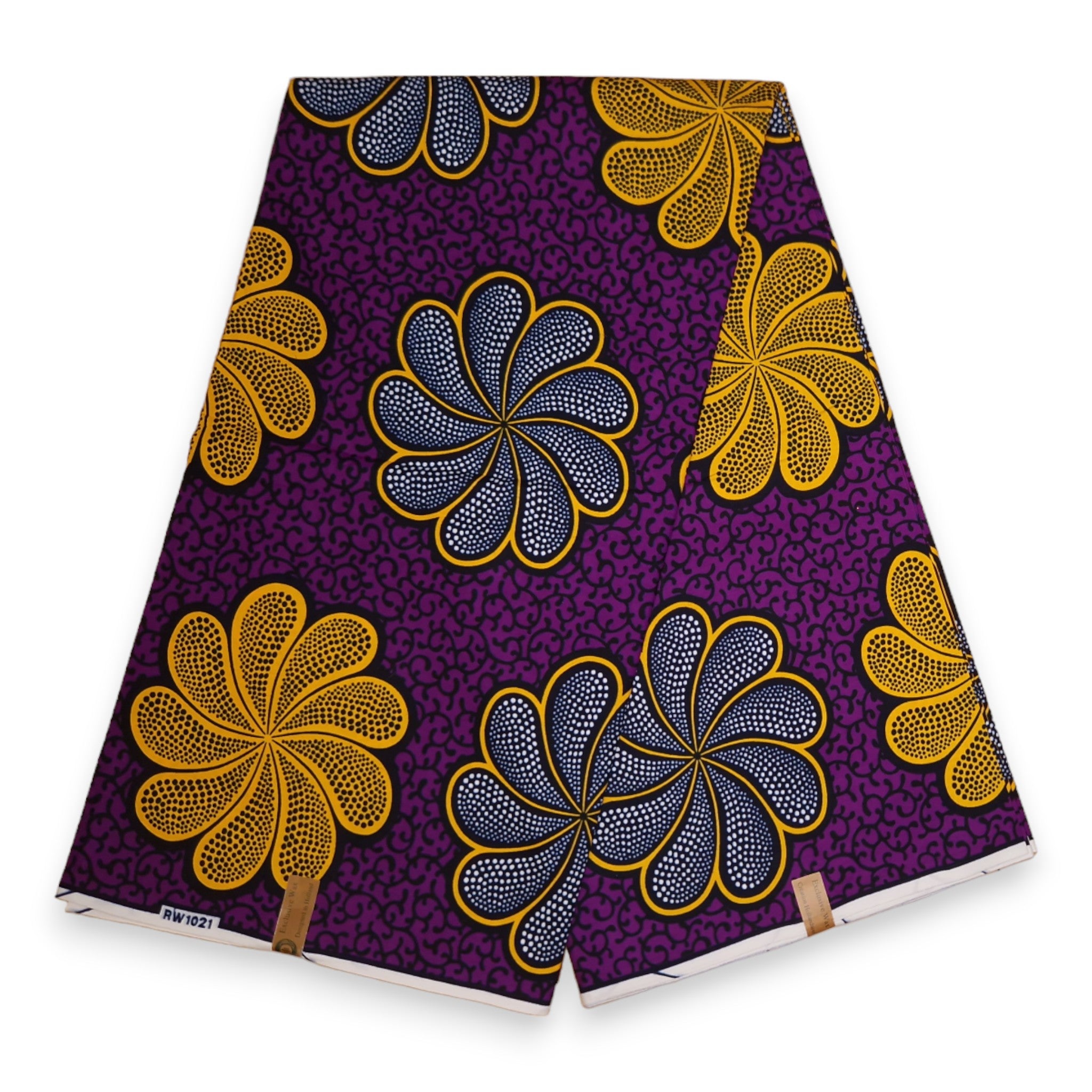 Tela estampada Wax africana - Morado Bloom