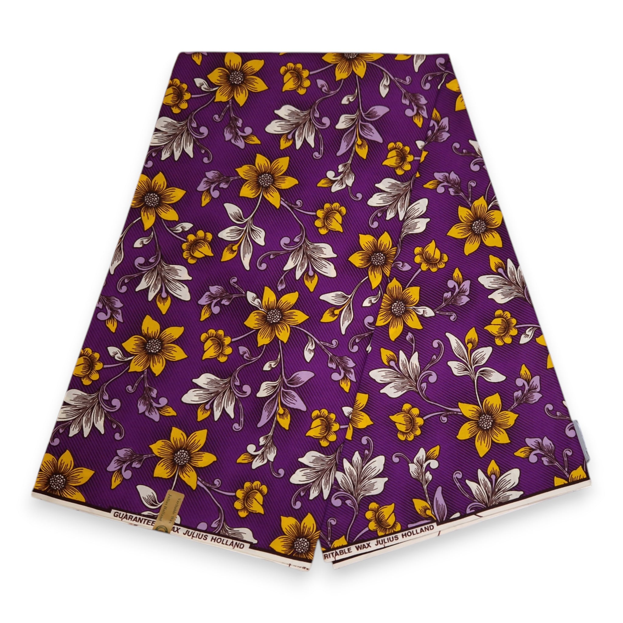 Tela estampada Wax africana - Morado Flowers