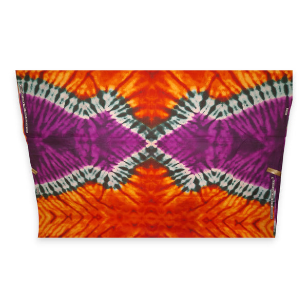 Tela estampada africana - Naranja Morado Tie Dye - Polialgodón