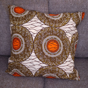 funda de almohada africana | Naranja  circle - Cojín decorativo 50x50cm - 100% Algodón