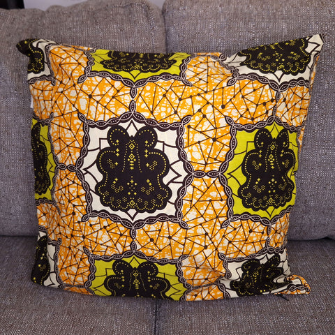 funda de almohada africana | Amarillo - Cojín decorativo 50x50cm - 100% Algodón
