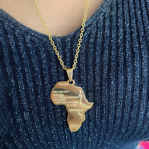 Collar / colgante - Continente Africano Grande - Oro