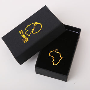Collar / colgante África chapado en oro de 18k - Mapa de África - Forma del continente africano