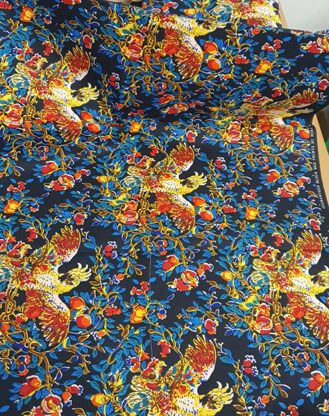 Tela estampada africana - Multicolor Bird - Polialgodón (Importante: leer)