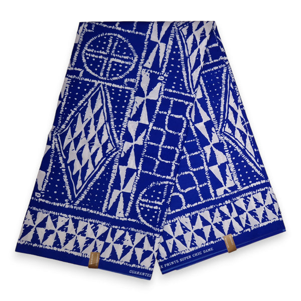 Tela estampada africana -Azul Ndop Camerún - Polialgodón