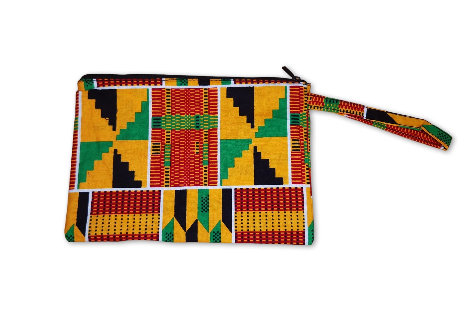 Estuche de maquillaje / Estuche de lápices con estampado africano - naranja Kente