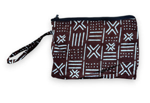 Estuche de maquillaje / Estuche de lápices con estampado africano - Marrón X Bogolan