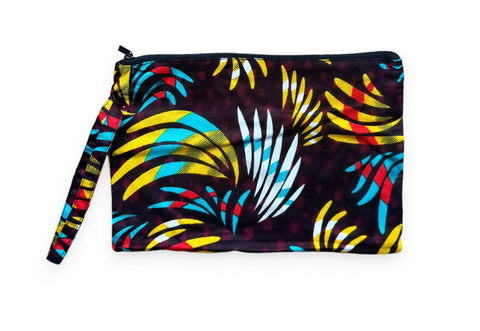 Estuche de maquillaje / Estuche de lápices con estampado africano - Multicolor Feathers