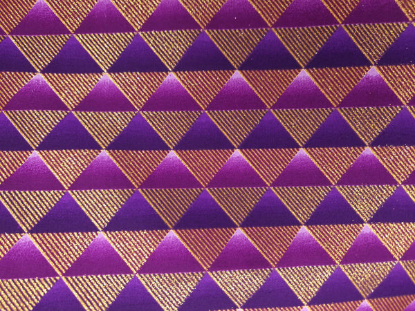 Tela estampada africana - Efectos exclusivos de purpurina embellecida 100% algodón - PO-5002 Oro Morado