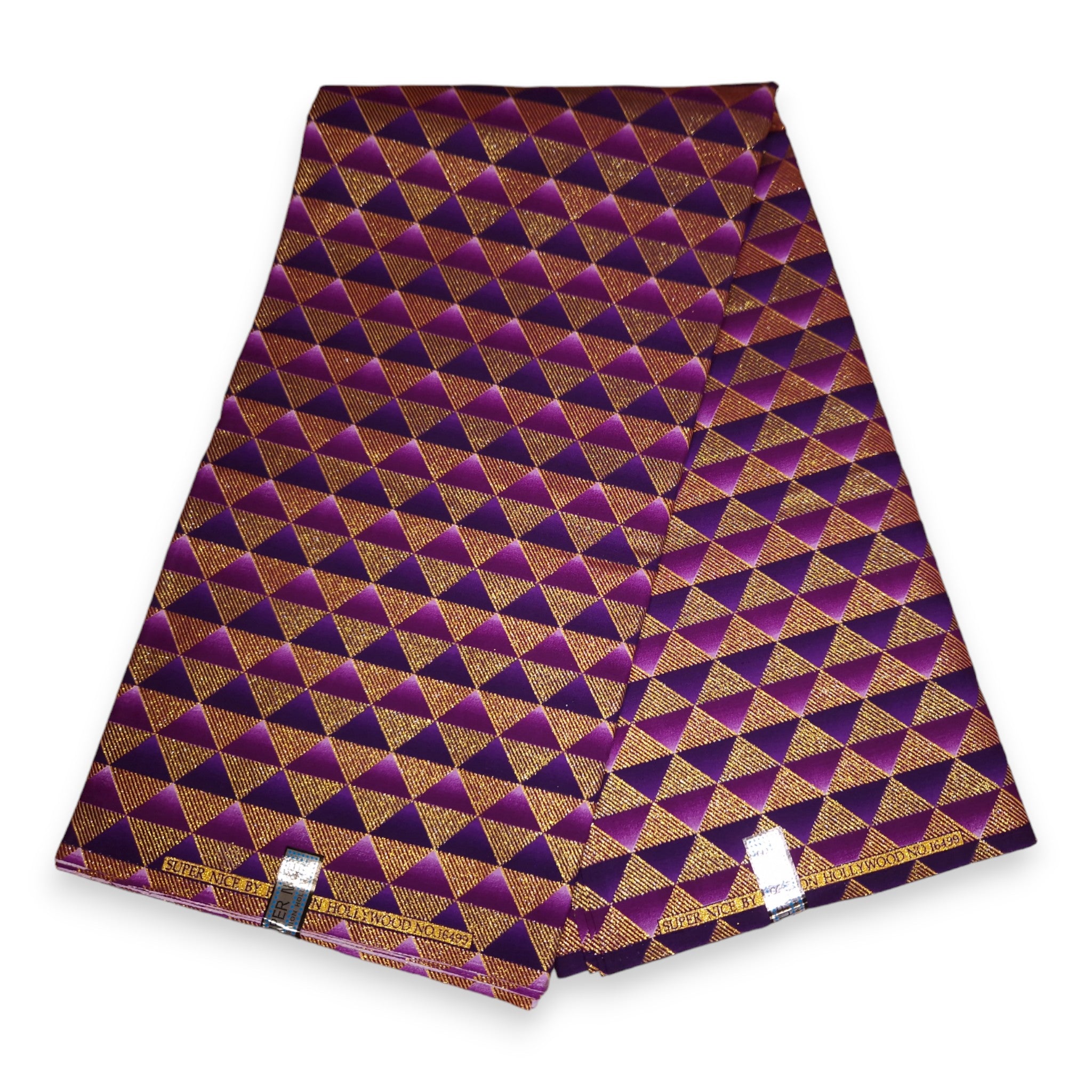 Tela estampada africana - Efectos exclusivos de purpurina embellecida 100% algodón - PO-5002 Oro Morado