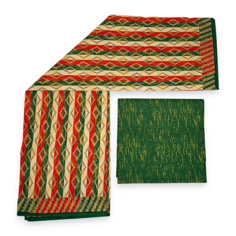 Tela estampada africana - Estampado bicolor Polialgodón - Combinación de 6 yardas (4+2 yardas) PO-5037