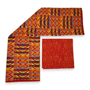 Tela estampada africana - Estampado bicolor Polialgodón - Combinación de 6 yardas (4+2 yardas) PO-5054
