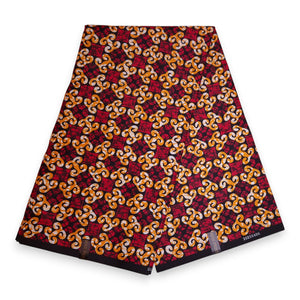 Tela estampada africana - Rojo PO-5062 - Polialgodón