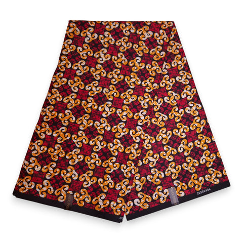 Tela estampada africana - Rojo PO-5062 - Polialgodón