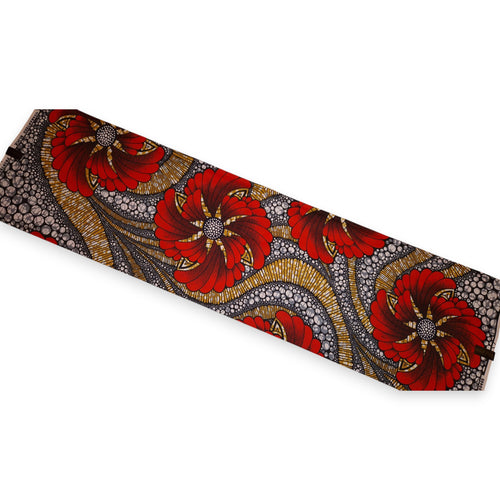 Tela estampada africana - Rojo Flower PO-5064 - Polialgodón