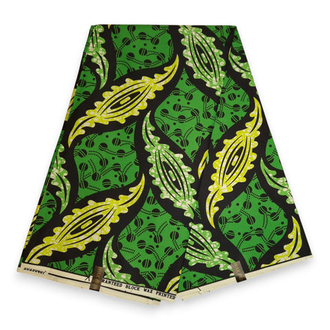 Tela estampada africana - Verde PO-5065 - Polialgodón