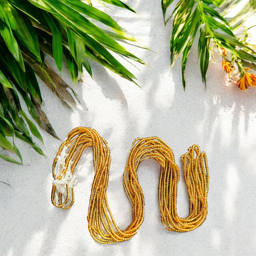Perlas de cintura / Cadena de cadera africana - Aburiéki - Oro (Cordón tradicional no elástico)