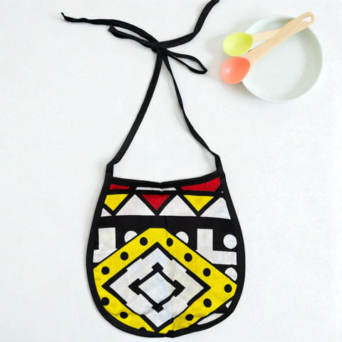 Babero para bebé con estampado africano - Rojo Samakaka (Unisex)