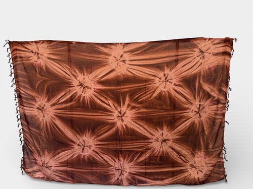 Pareo / Sarong - Falda envolvente de playa - Marrón tie dye