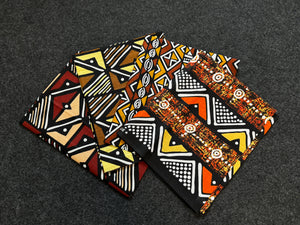 4 Fat Quarters - Bogolan Quilting fabrics / Patchwork fabrics - Tela estampada africana