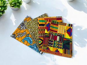 4 cuartos anchos - Naranja Mix Tejidos acolchados / Tejidos patchwork - Tejido estampado africano