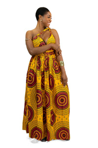 Vestido maxi multiposición infinito Amarillo anaranjado Dotted Patterns