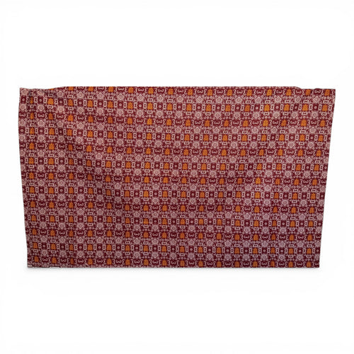 Pareo / Sarong - Falda envolvente de playa / pareo portabebés - Iconos Bogolan rojo burdeos y naranja