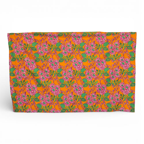 Pareo / Sarong - Falda envolvente de playa / pareo portabebés - Naranja Rosa Floral Vines