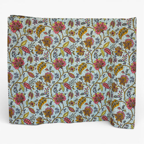 Pareo / Sarong - Falda envolvente de playa / pareo portabebés - Azul Flowers