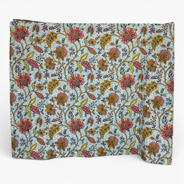 Pareo / Sarong - Falda envolvente de playa / pareo portabebés - Azul Flowers