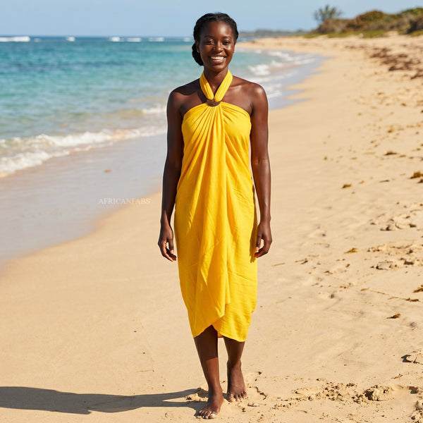 Pareo / Sarong - Falda envolvente de playa - Amarillo