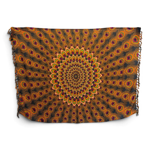 Pareo / Sarong - Falda envolvente de playa - Marrón Naranja Peacock Sunset