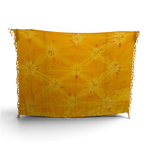 Pareo / Sarong - Falda envolvente de playa - Amarillo Naranja Sunset Tie Dye